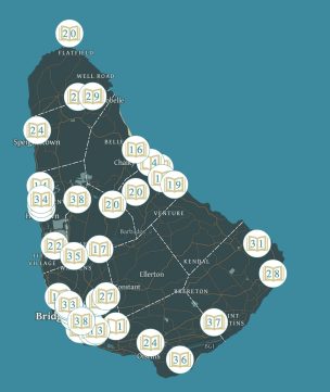 interactive map of chapters in the true and real story of Barbados